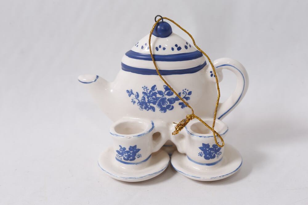 Delft Blue Porcelain Teapot Ornament White and Blue ~ 260521-WH 723